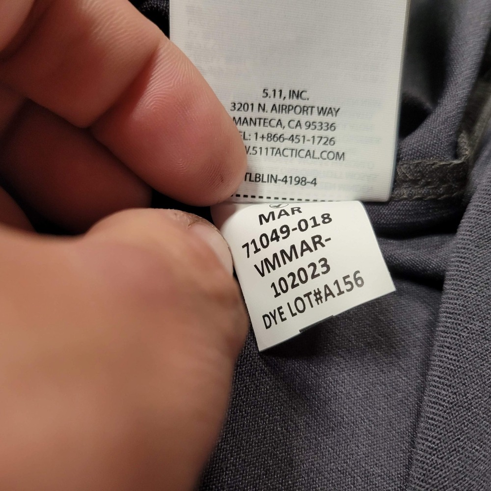 5.11 Tactical Performance Polo Mens Large Charcoal Grey Enduro-Flex 71049 - Picture 13 of 15